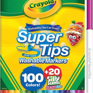 Crayola Supertips con fragancias divertidas, marcadores lavables para la escuela, [exclusivo de Amazon]
