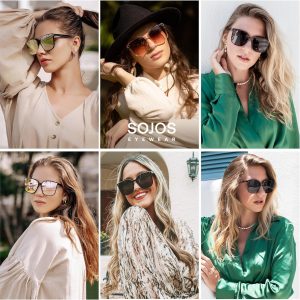 SOJOS Gafas de sol para mujeres y hombres estilo vintage SJ2157