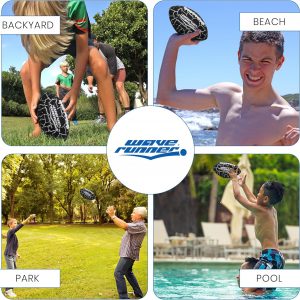 Wave Runner Grip It - Balón de fútbol impermeable de tamaño junior, tamaño 9.25, duradero y doble cordón, perfecto para accesorios de playa, juegos para niños, juguetes de piscina, juegos al aire