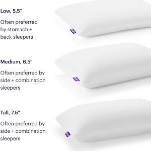 Purple Harmony Pillow - Standard - Medium, Greatest Pillow Ever Invented, 360º Hex Grid & Talalay Latex Core - No Pressure Support, Stays Cool, Luxurious Comfort