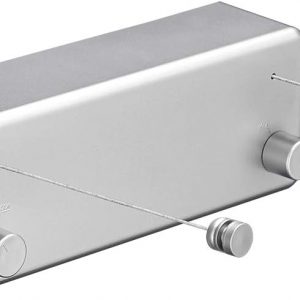 BESy Retractable Clothesline ABS case+Aluminum Dryer with Adjustable Stainless Steel Double Rope String Hotel Style Heavy Duty,Wall Mounted Method, 13.8 Feets,Silver