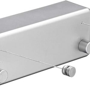 BESy Retractable Clothesline ABS case+Aluminum Dryer with Adjustable Stainless Steel Double Rope String Hotel Style Heavy Duty,Wall Mounted Method, 13.8 Feets,Silver