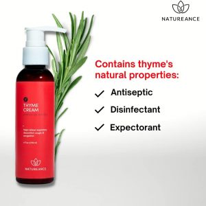 Crema de tomillo (4 onzas líquidas) – Ayuda a aliviar la tos estacional, las molestias en el pecho y promueve la respiración fácil
