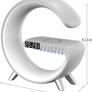 2026 New Smart Table Lamp with 4-in-1 Wireless Charger, Bluetooth Speaker, Alarm Clock, Night Light, App Control, for Bedroom, Office, Home Decor