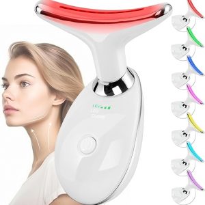 Facial Massager Face and Neck, Face 𝖲 culpting Wand Tool with 7 Color - Birthday, Christmas, Mothers Day, Valentines Day Gifts for Her Women Mom Best Friend Wife Teacher (White)