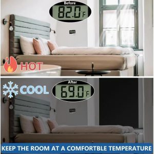 Cubierta de ventana 100% opaca, persianas opacas magnéticas portátiles para ventana, persianas opacas opacas sin taladro, cortinas opacas cortables para dormitorio, caravana, guardería, sala de