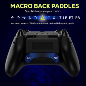 QRD Spark N5 Wireless Controller for PS5 Pro Slim PS4 PS3 PS2 Steam Deck PC Windows Mac iOS Android TV Box, Halleffect Gamepad Joystick with Touchpad, 6 Axis Gyro, Dual Vibration, Mapping, Macro