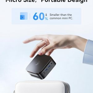 KAMRUI Essenx E1 Mini PC, N95 Processor (up to 3.4GHz), 12GB LPDDR5 RAM 256GB M.2 SSD, Mini Desktop Computer Support Dual 4K, WiFi, Ethernet for Business, Office, Home