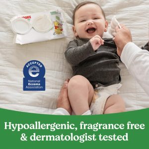 Huggies Natural Care Sensitive - Toallitas para bebé, sin perfume, hipoalergénicas, 99 % de agua purificada, 12 paquetes abatibles (768 toallitas en total)