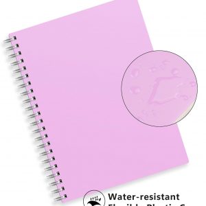 RETTACY Spiral College Ruled Notebook, 300 Pages, A4 Large Size (8.2" x 11.2"), for School, Work, Writing, Journaling, 100 GSM Thick Paper, Flexible Plastic Cover (Lilac)