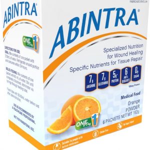 ABINTRA Nutrición especializada para la curación de heridas incluye L-arginina, sabor a naranja, 6 paquetes, 0.87 onzas cada uno