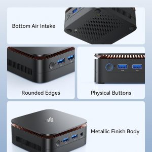 KAMRUI Essenx E1 Mini PC, N95 Processor (up to 3.4GHz), 12GB LPDDR5 RAM 256GB M.2 SSD, Mini Desktop Computer Support Dual 4K, WiFi, Ethernet for Business, Office, Home