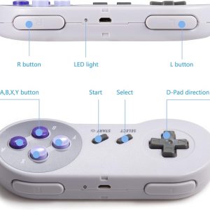 KIWITATA 2 Pack 2.4GHz Wireless Controller for SNES Original Console, Rechargeable Wireless Remote Gamepad Controller for SNES Super Entertainment System Console