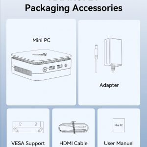 KAMRUI Essenx E1 Mini PC, N95 Processor (up to 3.4GHz), 12GB LPDDR5 RAM 256GB M.2 SSD, Mini Desktop Computer Support Dual 4K, WiFi, Ethernet for Business, Office, Home