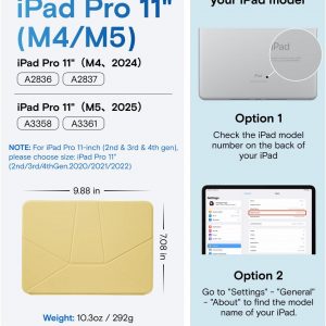 MOFT Dynamic Folio Case for iPad Pro 11- inch (M5 2025 / M4 2024), Silm Magnetic Stand Case with 20+ Viewing Angles, Auto Wake/Sleep, Ultra Thin, Panna Cotta x Faded Jeans