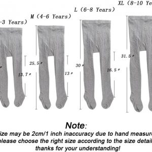 Ehdching 5 Pack Baby Toddler Girls Children Cable Knit Cotton Tights Leggings Stocking Pants