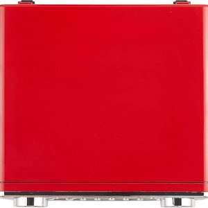 Crosley CR6047A-RE Powel - Reproductor de discos de vinilo Bluetooth 7 en 1 con radio AM/FM, reproductor de CD y entrada auxiliar, rojo