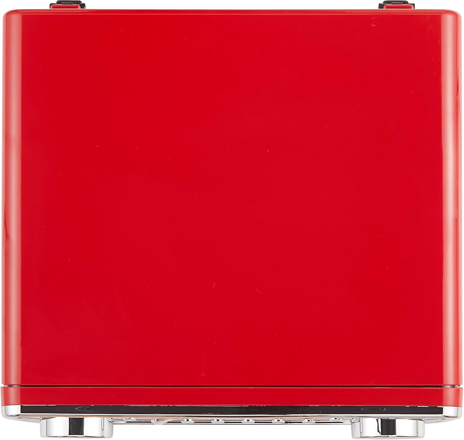 Crosley CR6047A-RE Powel - Reproductor de discos de vinilo Bluetooth 7 en 1 con radio AM/FM, reproductor de CD y entrada auxiliar, rojo