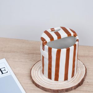 Taza de café grande con platillo, tazas de café de cerámica, taza de café de porcelana y platillo pintado a mano (marrón)