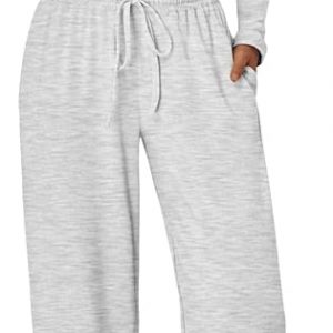 Trendy Queen - Conjunto de 2 piezas a juego para mujer, conjunto informal de ombliguera de manga larga y pantalones de pierna ancha