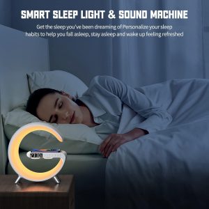 2026 New Smart Table Lamp with 4-in-1 Wireless Charger, Bluetooth Speaker, Alarm Clock, Night Light, App Control, for Bedroom, Office, Home Decor