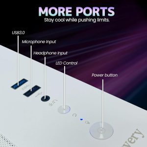 Pre Built Gaming PC Ryzen 5 5500 3.6GHz,(6Core 12Threads Up to 4.2G),Radeon RX6500XT 4G,DDR4 16G Nvme 512G SSD,WiFi 6 Tower Desktop Computer for Home and Office