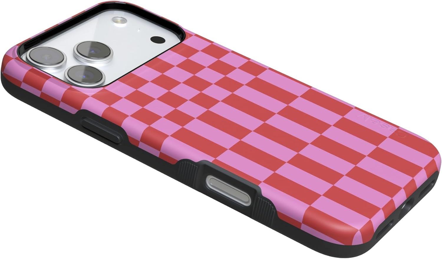 Casely iPhone 17 Pro Max Case | Vibe Check | Pink Checkerboard | Compatible with MagSafe | Bold Protective Design