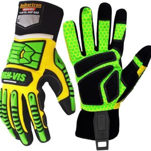 Seibertron High-VIS SDXG2 Dexterity Super Grip GEL Oil & Gas Anti-Vibración Protección de Impacto Guantes de Seguridad CE EN388 4131 M