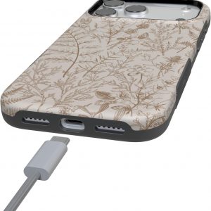Casely iPhone 17 Pro Max Case | Beige Garden | Neutral Floral | Compatible with MagSafe | Bold Protective Design