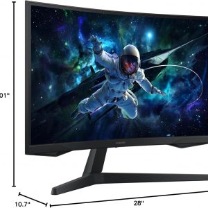 SAMSUNG 32" Odyssey G55C Series QHD 1000R Curved Gaming Monitor, 1ms(MPRT), HDR10, 165Hz, AMD Radeon FreeSync, Eye Care, Glare Free, Sharp Resolution LS32CG550ENXZA