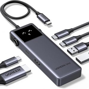 UGREEN Uno Hub USB-C 6 en 1 con puertos de datos USB-C y USB-A de 10 Gbps 4K a 60 Hz HDMI para MacBook Pro/Air, iPad Pro, Surface, XPS, Thinkpad y más.
