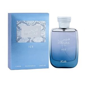 RASASI Hawas Ice - Eau de Parfum para hombre, 3.4 fl oz (3.38 onzas), fragancia árabe prémium