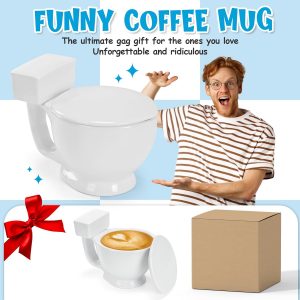 P-oops! Regalos de elefante blanco para adultos, regalos de Navidad para mujeres y hombres, taza de café para el inodoro, regalo para hombre, frutero, día de San Valentín para él y ella