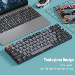 Keychron K3 Versión 2, 75% de diseño, 84 teclas Teclado mecánico inalámbrico ultrafino Bluetooth/USB con cable con retroiluminación blanca, interruptor marrón óptico Keychron de perfil bajo