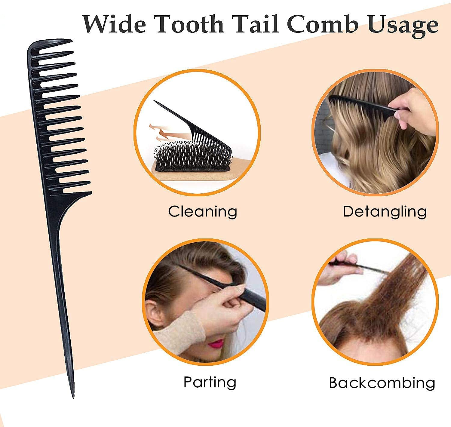 Hair Brush, 2 Pack Boar Bristle Paddle Hairbrush for Women Men Kids Reducing Frizzy, No More Tangle, Small Travel Brush Tail Comb & Giftbox Included