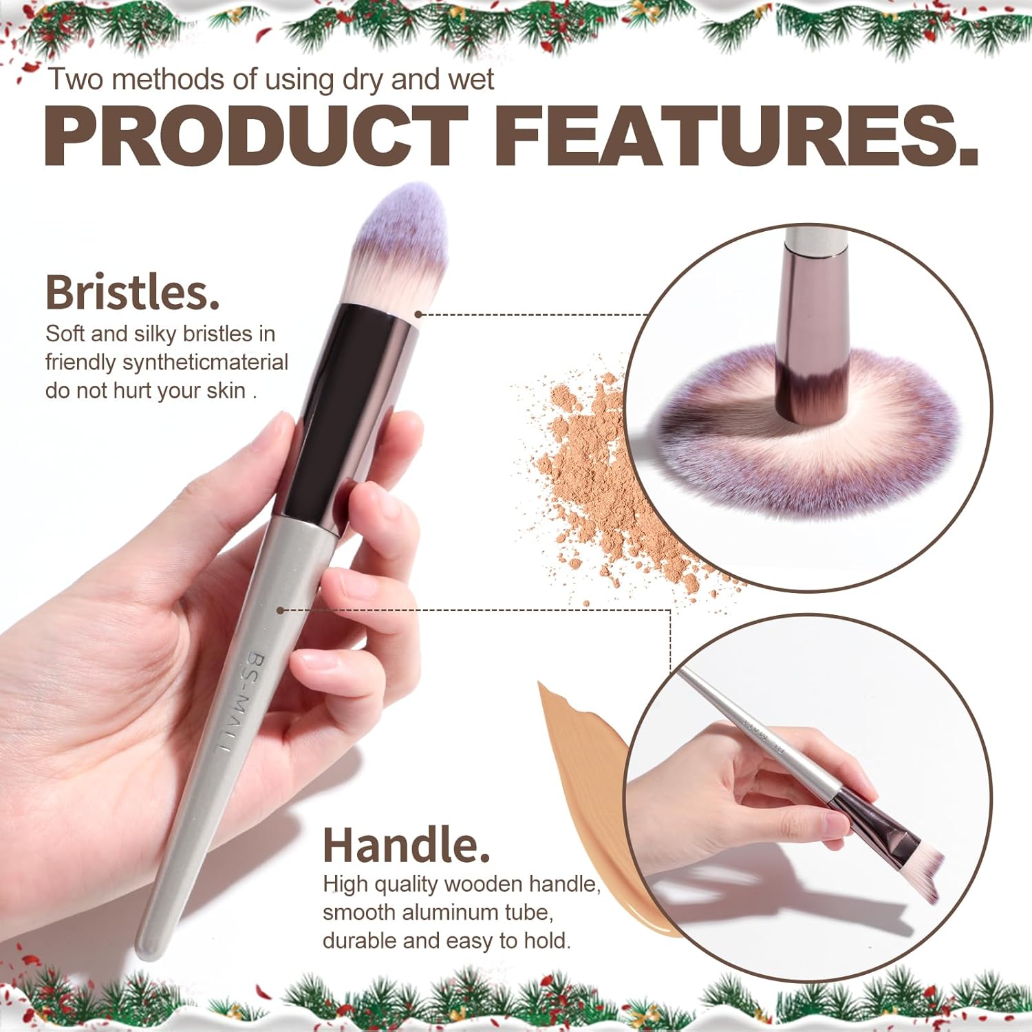 BS-MALL Juego de brochas de maquillaje, 18 piezas, base sintética de alta calidad, correctores de polvo, sombras de ojos, brochas de maquillaje con estuche negro