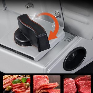 Meat Slicer, 200W Electric Food Slicer with 2 Removable 7.5" Stainless Steel Blades and Stainless Steel Tray, Child Lock Protection, Adjustable Thickness, Food Slicer Machine for Meat Cheese Bread
