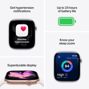 Apple Watch Series 11 [GPS 42mm] Smartwatch with Rose Gold Aluminum Case with Light Blush Sport Band - S/M. Sleep Score, Fitness Tracker, Health Monitoring, Always-On Display, Water Resistant