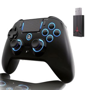QRD Spark N5 Wireless Controller for PS5 Pro Slim PS4 PS3 PS2 Steam Deck PC Windows Mac iOS Android TV Box, Halleffect Gamepad Joystick with Touchpad, 6 Axis Gyro, Dual Vibration, Mapping, Macro