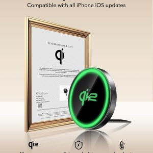ESR Cargador Magsafe con soporte, cargador inalámbrico de 15 W, cargador Qi2 Magsafe para iPhone 15/14/13/12, AirPods 4/3/Pro/Pro 2, Galaxy S25, almohadilla de carga magnética fuerte con cable tipo C