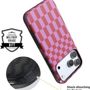 Casely iPhone 17 Pro Max Case | Vibe Check | Pink Checkerboard | Compatible with MagSafe | Bold Protective Design