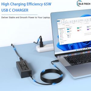 SLE-TECH 65W USB C AC Adapter Compatibile with Lenovo Thinkpad/Yoga/Chromebook,T480 T480S C930 C940 100e 300e 500e ADLX65YLC3D 4X20M26268 ADLX65YDC2A