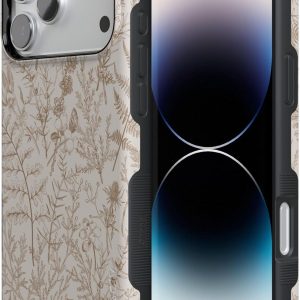 Casely iPhone 17 Pro Max Case | Beige Garden | Neutral Floral | Compatible with MagSafe | Bold Protective Design