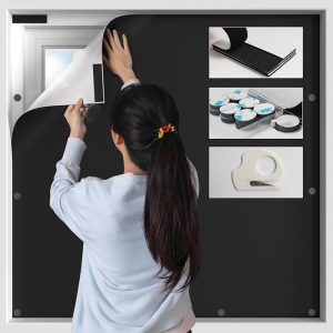 Cubierta de ventana 100% opaca, persianas opacas magnéticas portátiles para ventana, persianas opacas opacas sin taladro, cortinas opacas cortables para dormitorio, caravana, guardería, sala de