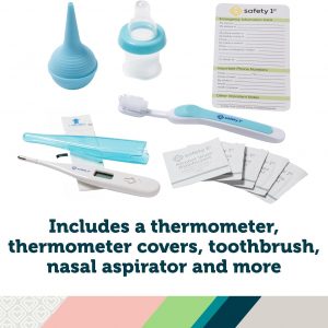 Safety 1st Deluxe Baby Healthcare and Grooming Kit, Arctic Blue, Newborn Baby Essentials, One Size, 25 Pieces