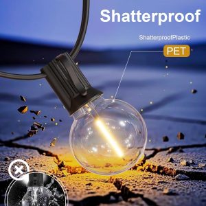 RTTY Outdoor String Lights 200 FT Globe LED Patio Lights with G40 Plastic Bulbs,Waterproof Shatterproof Dimmable Connectable Hanging for Backyard Porch Balcony Party Cafe Deck Decor