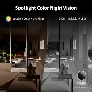Aqara G100, cámara de seguridad para interiores y exteriores 2K, video seguro HomeKit, audio de 2 vías, visión nocturna de color y infrarrojos, detección de AI, FOV de 140°, Wi-Fi 6, compatible con
