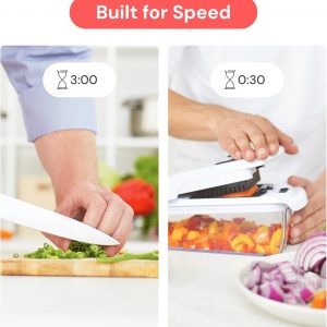 Fullstar The Original Pro Chopper - Vegetable Chopper and Spiralizer, Food Chopper with Container, Fruit Slicer, Kitchen Gadgets & Gifts, Home Essentials (7 in 1, White)