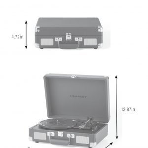 Crosley CR8005F-EM Cruiser Plus Vintage 3-Speed Bluetooth in/Out Suitcase Vinyl Record Player Turntable, Dark Emerald