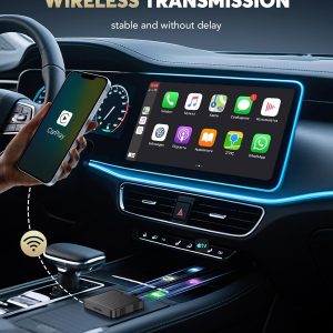 Adaptador CarPlay inalámbrico 2 en 1 para transmisión de Netflix/YouTube/TikTok/TF Card, caja de IA de video mágico 2025 y dongle automático Android, Plug & Play, compatible con iPhone 8+/iOS10+